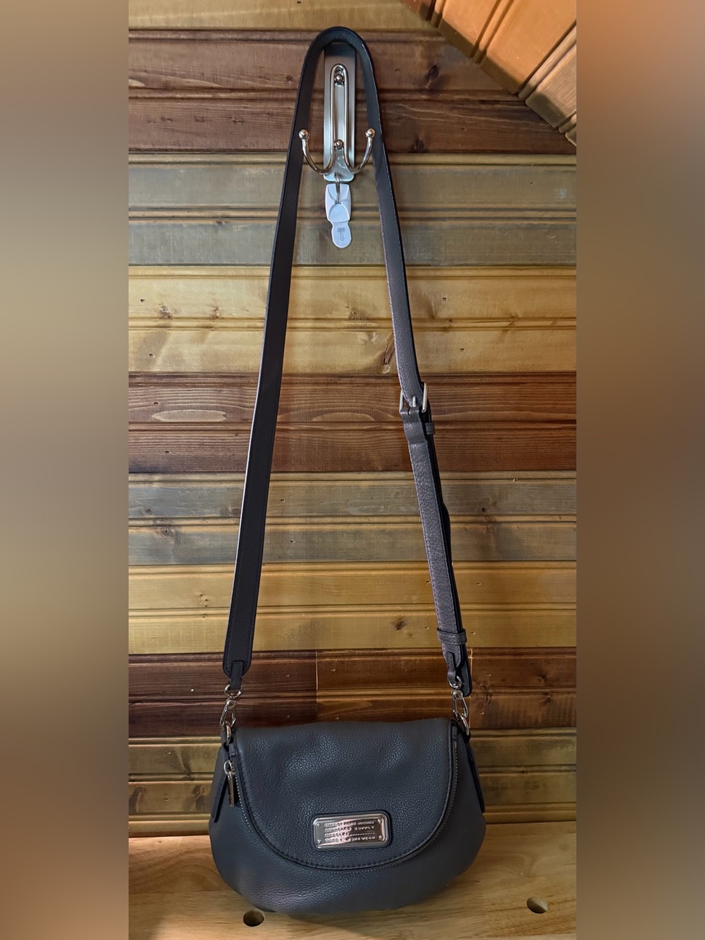 Marc by Marc Jacobs New Q Mini Natasha Gray Leather Crossbody